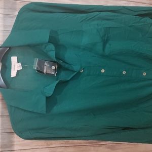 Green Crop Woven Blouse